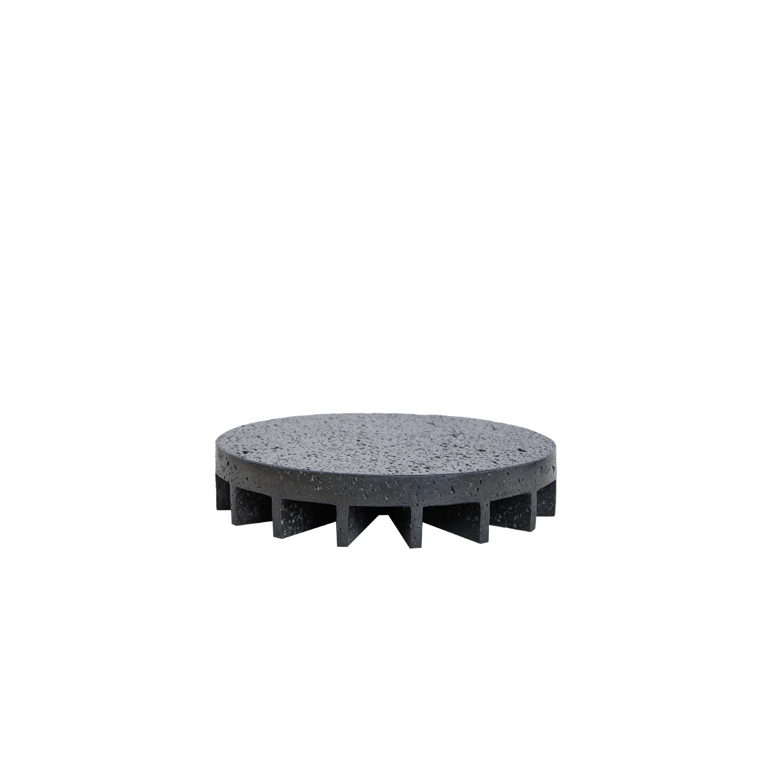 Black Round Travertine Trivet Stand 